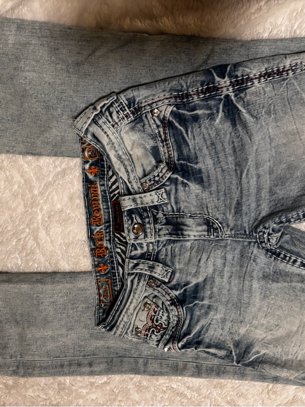 Rock Revival Light Wash Distressed Women's Jeans